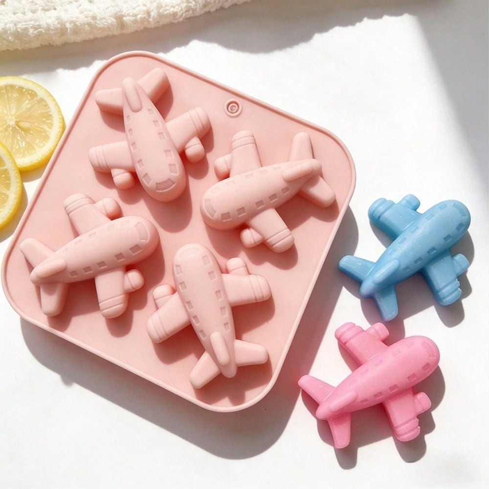 Soap Mold Silicone Loaf - 4-fach Flugzeug-Silikonform – Niedliche Flugzeug-Kerzen- und