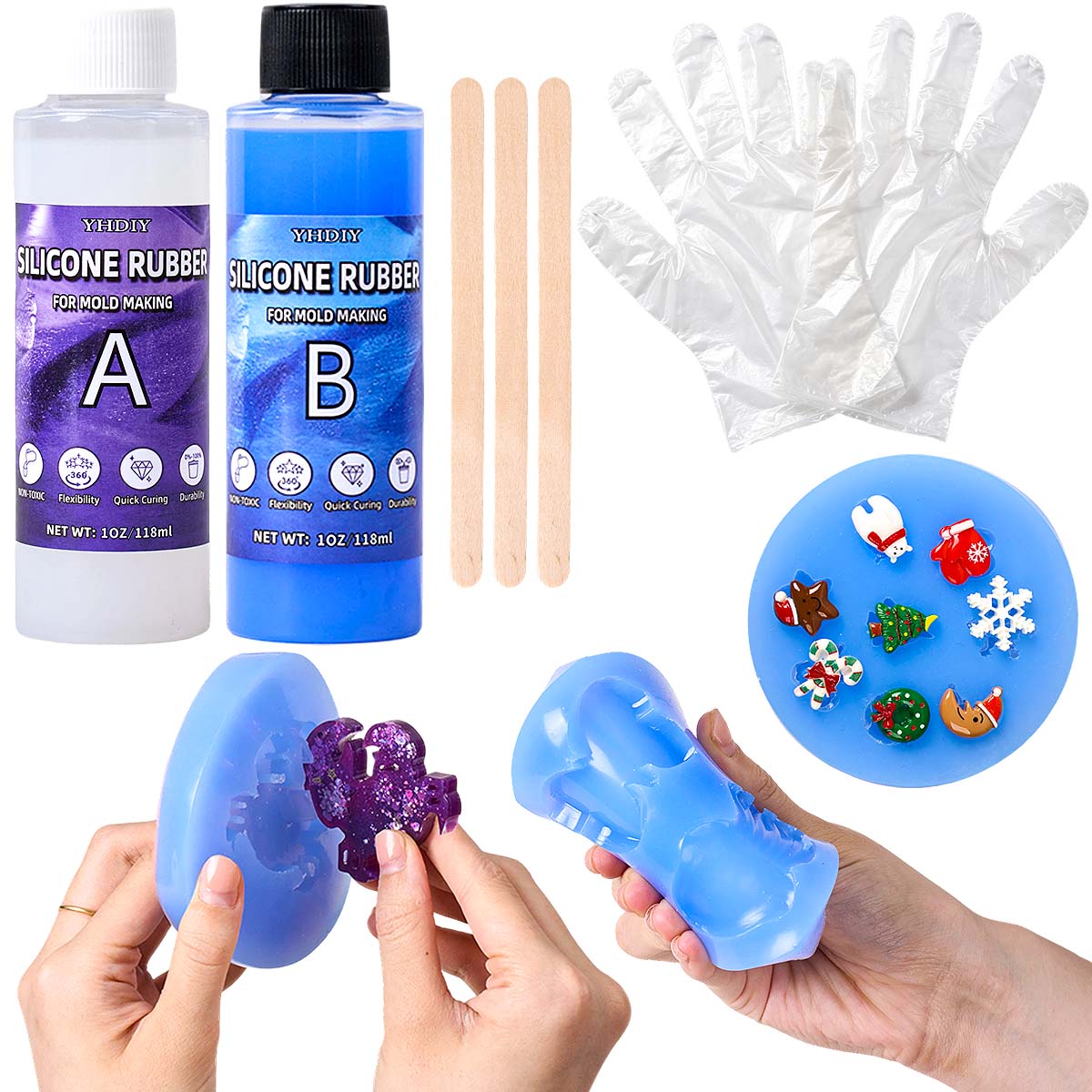Soap Making Ins - 118ml/296ml Silikonformen-Set für DIY-Gießharz, Wachs, Seife,