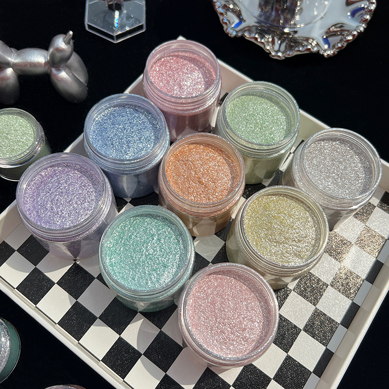 Mica Powder Colorant - Meerjungfrauen-Diamant-Glitzer-Mica-Pulver, Glänzendes Aurora-Pigment für Nagelkunst, Epoxidharz-Shaker