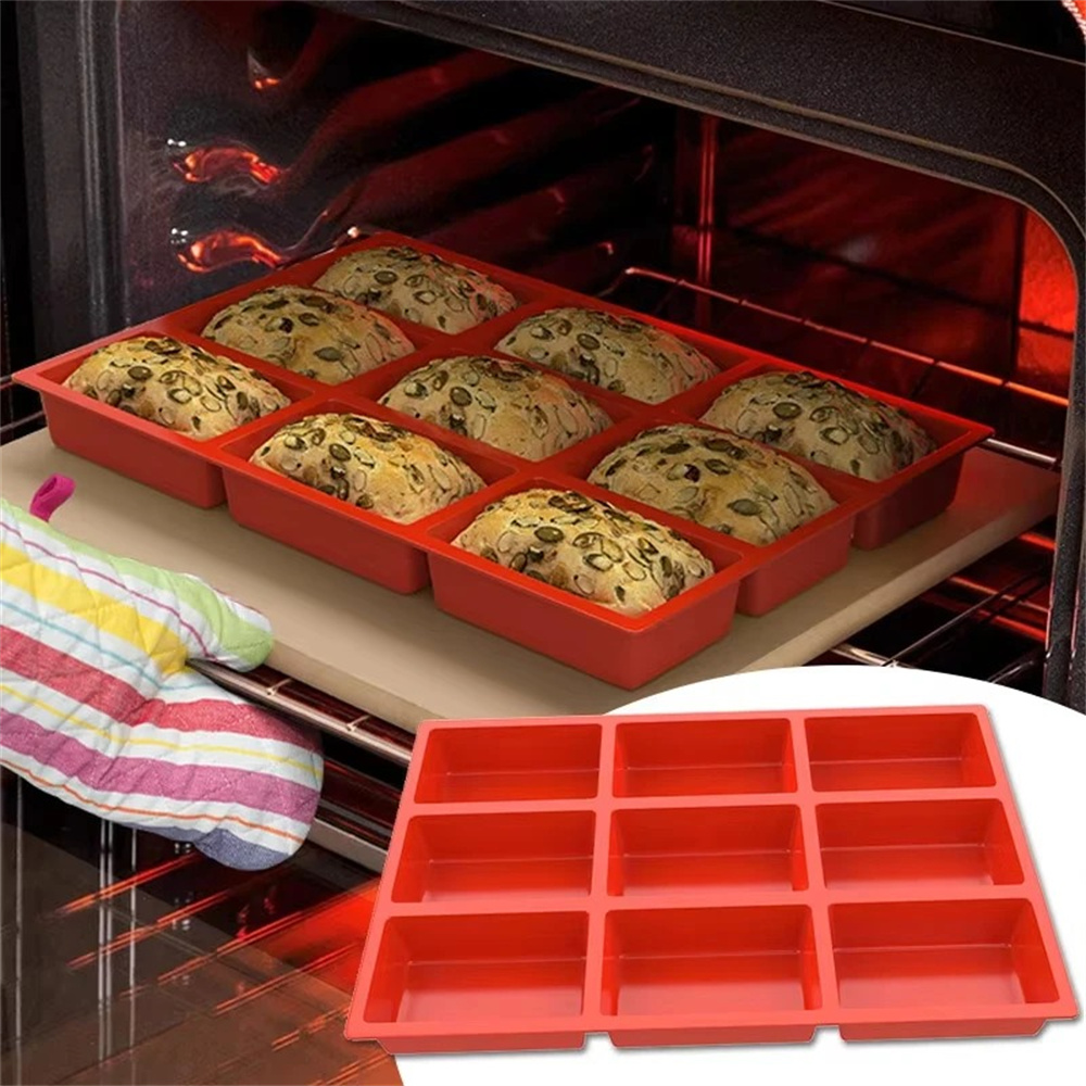 Soap Mold Silicone Loaf - Große 9-Fach Silikon-Mini-Kastenform - Antihaftbeschichtet, Leicht