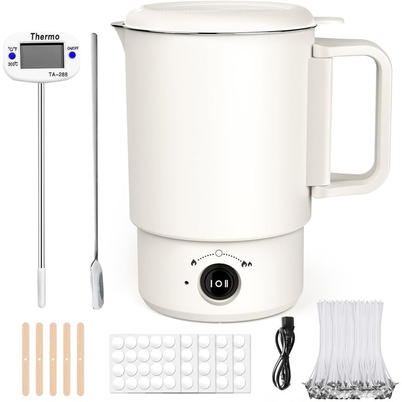 Soap Making Pot - A47U Elektrischer Wachsschmelztopf-Set mit Thermometer, 800