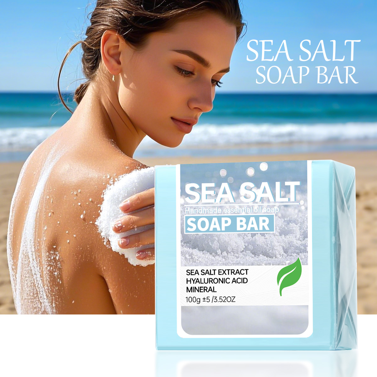 Essential Oil Soap - Meersalz Handgemachte Ätherische Öl-Seife, Hyaluronsäure Hautreinigungs-