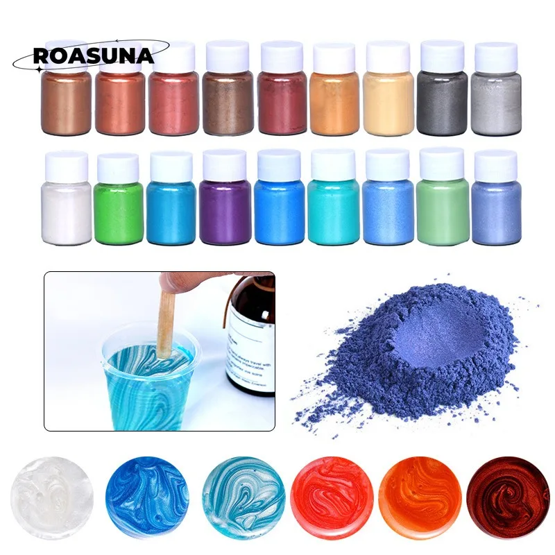 Mica Powder Colorant - 24 Farben Glimmerperlenpulver für Epoxidharz, Seife,
