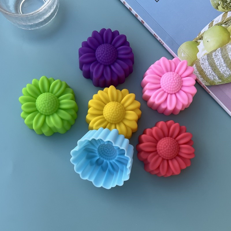 Natural Making Soap - 6-teiliges Set Antihaft-Silikonformen mit Blumendesigns für