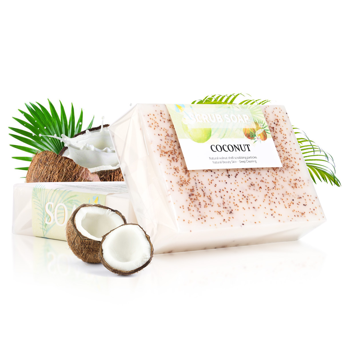 Essential Oil Soap - M+Natürliche Kokosmilchseife mit mattierten Partikeln, strahlend