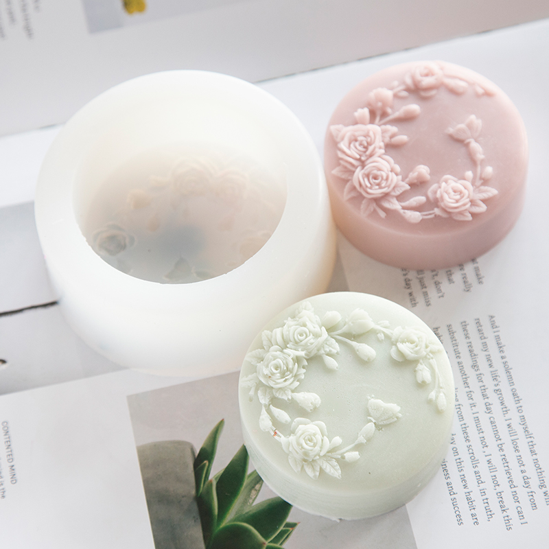 Runde Form Rose Blume handgema – Soap Mold Silicone Loaf Bewertung und Preis