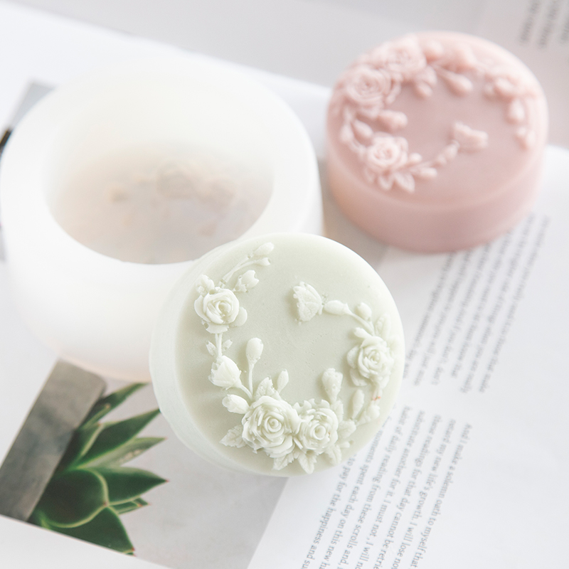 Runde Form Rose Blume handgema – Soap Mold Silicone Loaf Bewertung und Preis